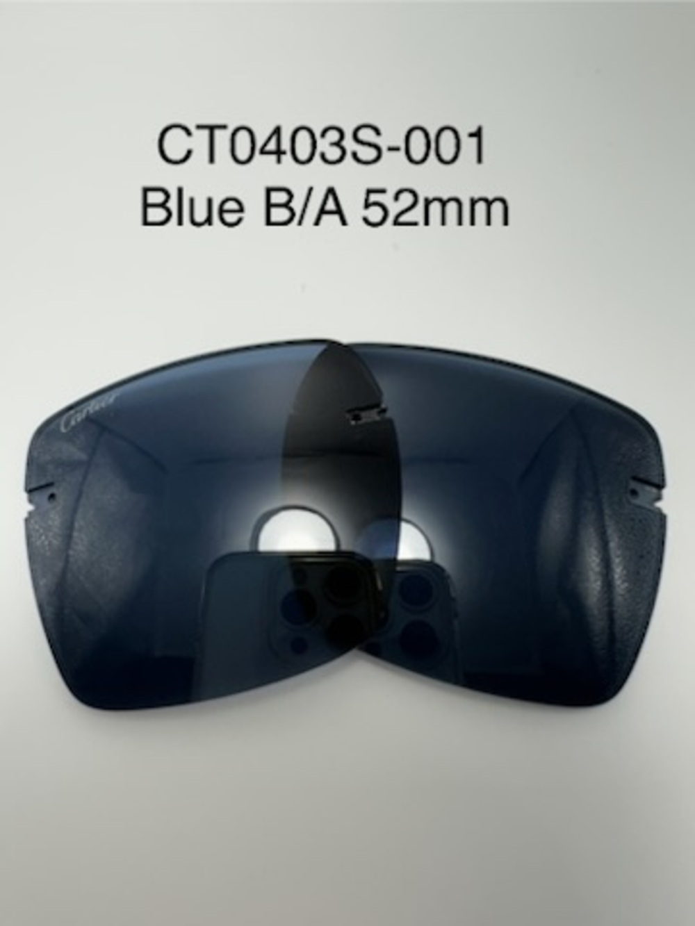 Factory Replacement Lenses for Cartier CT0403S Rimless Sunglasses Blue 52mm